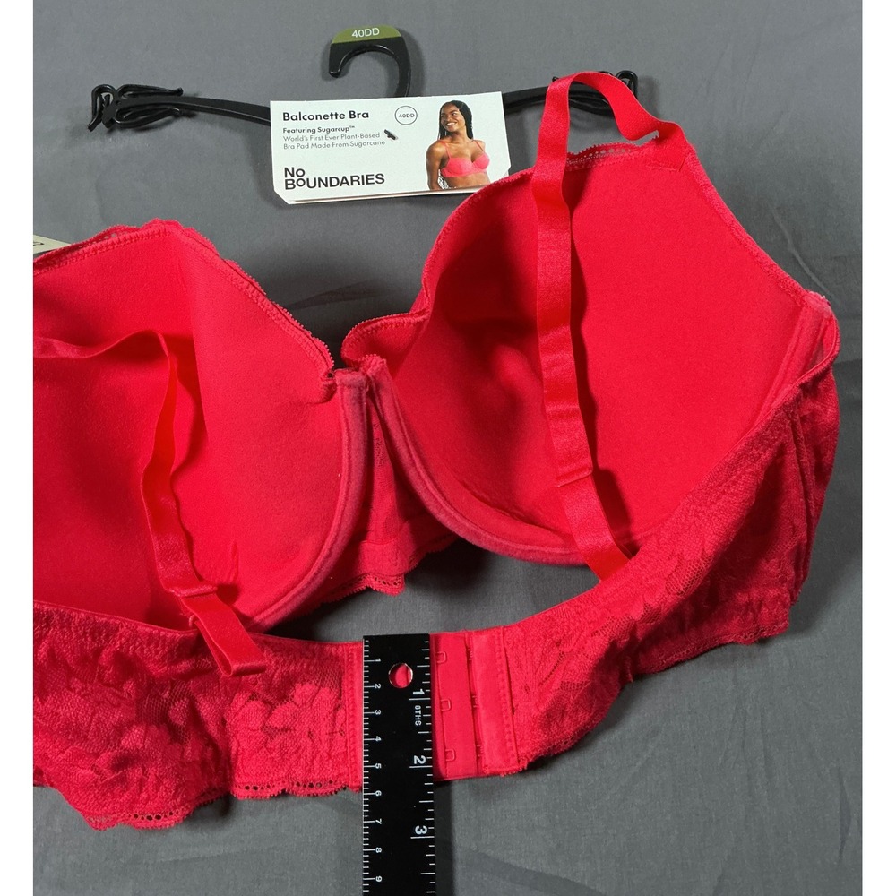No Boundaries Balconette Bra 40DD Melon Delight Pink Lace Sugarcup Underwire NWT - Picture 5 of 8